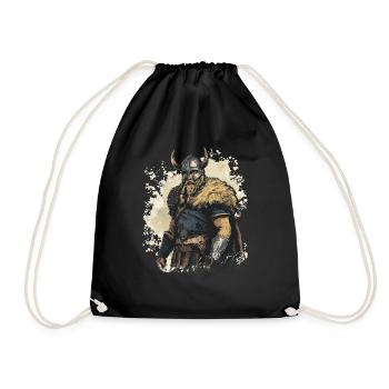 Wikinger Krieger Viking Vikings Germane Germanen - Turnbeutel - Schwarz - Vorne