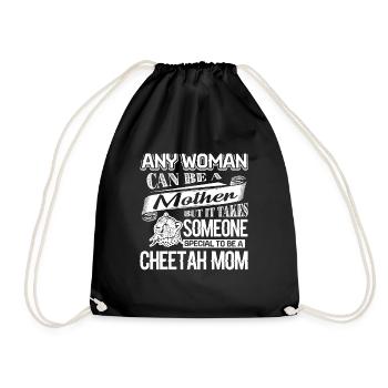 Cheetah Proud To Be Cheetah Mom - Drawstring Bag - black - Front