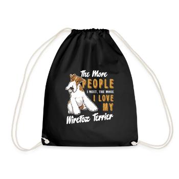 Love My Wire Fox Terrier - Drawstring Bag - black - Front