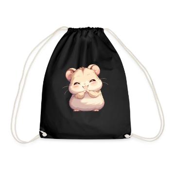 Hamster - Turnbeutel - Schwarz - Vorne