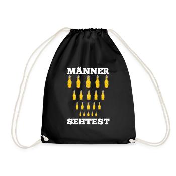 Bier Männer Sehtest Bier Spruch - Turnbeutel - Schwarz - Vorne