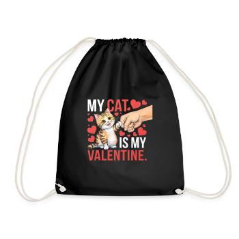 Célibataire & Chat Saint-Valentin Mon chat est mon valentin - Sac de sport léger - noir - Devant