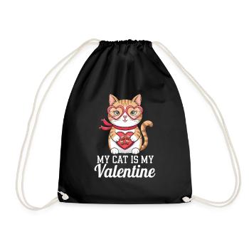 Célibataire & Chat Saint-Valentin Mon chat est mon valentin - Sac de sport léger - noir - Devant