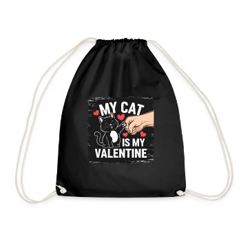 Célibataire & Chat Saint-Valentin Mon chat est mon valentin - Sac de sport léger - noir - Devant