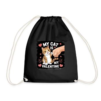 Célibataire & Chat Saint-Valentin Mon chat est mon valentin - Sac de sport léger - noir - Devant