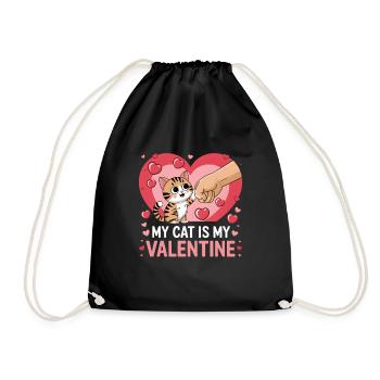 Célibataire & Chat Saint-Valentin Mon chat est mon valentin - Sac de sport léger - noir - Devant
