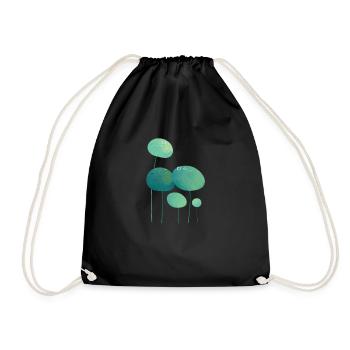 Blätter mit Tautropfen Feuilles avec gouttes de rosée - Sac de sport léger - noir - Devant