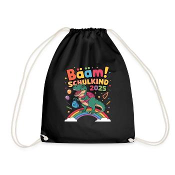 School Child 2025 School Enrollment Back to School - Drawstring Bag - black - Front