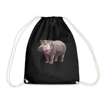 Hippopotamus Hippopotamus - Drawstring Bag - black - Front