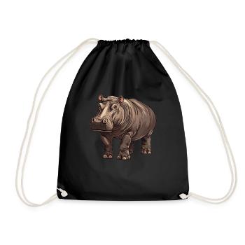 Hippopotamus Hippopotamus - Drawstring Bag - black - Front