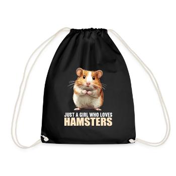 Hamster - Drawstring Bag - black - Front