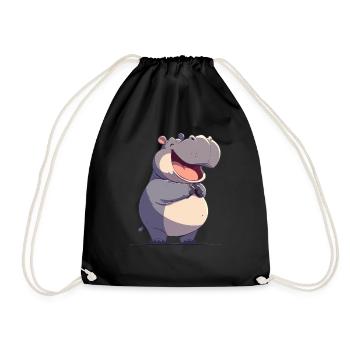 Hippopotamus Hippopotamus - Drawstring Bag - black - Front