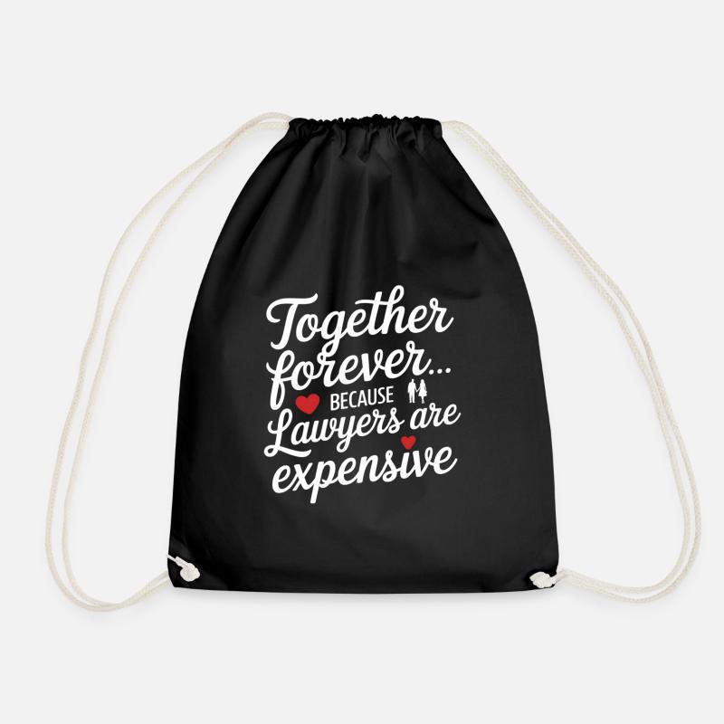Anniversary & Wedding Anniversary Funny Saying Valentine - Drawstring Bag - black