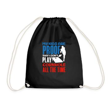 Funny Cornhole Player Gift - Drawstring Bag - black - Front