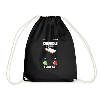 Funny Cornhole Player Gift - Drawstring Bag - black - Front