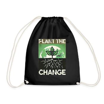 Planter le changement – Conception durable - Sac de sport léger - noir - Devant