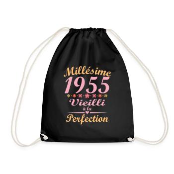 Millésime 1955, Cadeau D'anniversaire Vintage 1955 - Sac de sport léger - noir - Devant