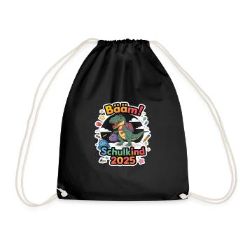 School Child 2025 School Enrollment Back to School - Drawstring Bag - black - Front