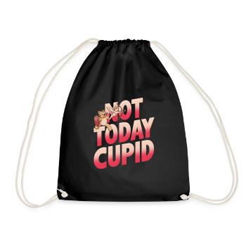 Single & Anti Liebe Valentinstag Not today cupid - Turnbeutel - Schwarz - Vorne