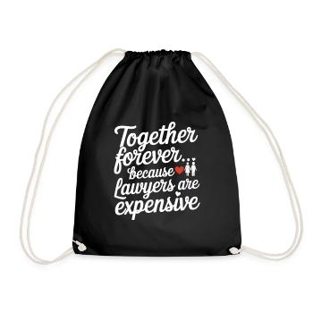 Jahrestag & Hochzeitstag lustigen Spruch Valentine - Turnbeutel - Schwarz - Vorne