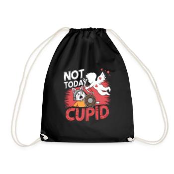 Single & Anti Liebe Valentinstag Not today cupid - Turnbeutel - Schwarz - Vorne