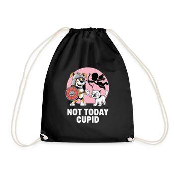 Single & Anti Liebe Valentinstag Not today cupid - Turnbeutel - Schwarz - Vorne