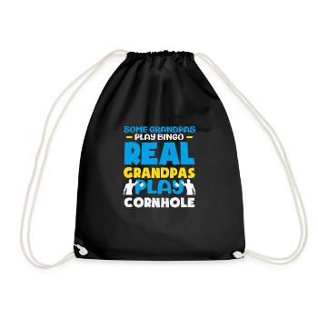 Funny Cornhole Player Gift - Drawstring Bag - black - Front