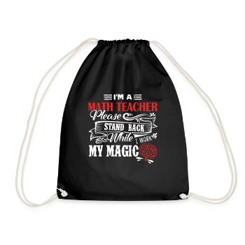Math Teacher I am A Math Teacher - Drawstring Bag - black - Front