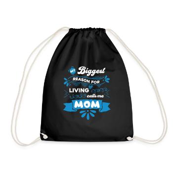 Mom Reason For Living Calls Me Mom - Drawstring Bag - black - Front