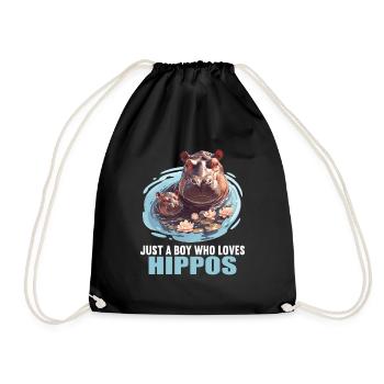 Hippopotamus Hippopotamus - Drawstring Bag - black - Front