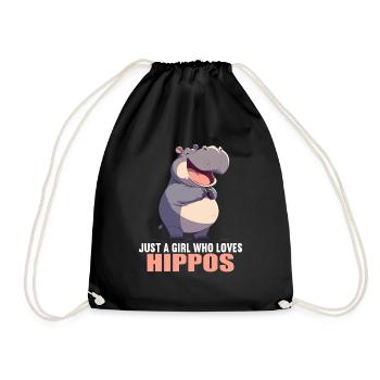 Hippopotamus Hippopotamus - Drawstring Bag - black - Front