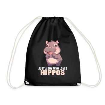 Hippopotamus Hippopotamus - Drawstring Bag - black - Front