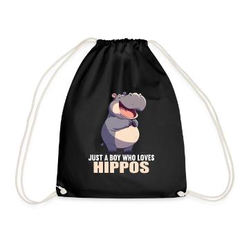 Hippopotamus Hippopotamus - Drawstring Bag - black - Front
