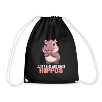 Hippopotamus Hippopotamus - Drawstring Bag - black - Front