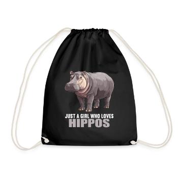 Hippopotamus Hippopotamus - Drawstring Bag - black - Front