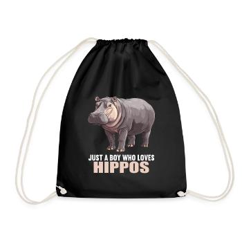 Hippopotamus Hippopotamus - Drawstring Bag - black - Front