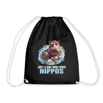 Hippopotamus Hippopotamus - Drawstring Bag - black - Front