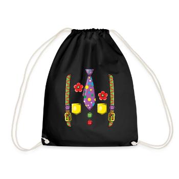 Colorful Clown Carnival Points Tie Flowers - Drawstring Bag - black - Front