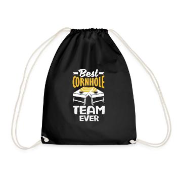 Funny Cornhole Player Gift - Drawstring Bag - black - Front