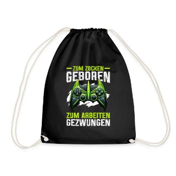 Gaming Gamer Gamer Video Player Console PC Gaming - Drawstring Bag - black - Front