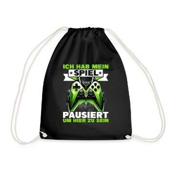 Gaming Gamer Gamer Video Player Console PC Gaming - Drawstring Bag - black - Front