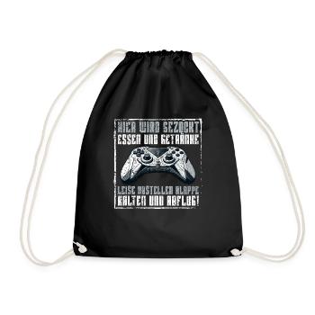 Gaming Gamer Gamer Video Player Console PC Gaming - Drawstring Bag - black - Front