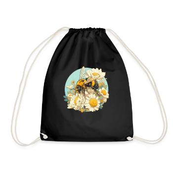 Bienen Biene - Turnbeutel - Schwarz - Vorne