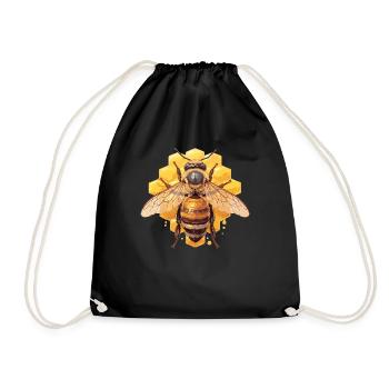 Bienen Biene - Turnbeutel - Schwarz - Vorne