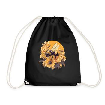 Bienen Biene - Turnbeutel - Schwarz - Vorne