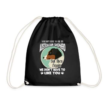 Love My Australian Shepherd - Drawstring Bag - black - Front