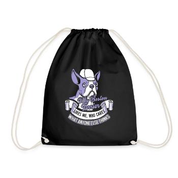 My Boston Terrier Likes Me - Drawstring Bag - black - Front