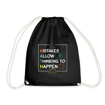 Pi-Tag: Mistakes enable thinking - Drawstring Bag - black - Front