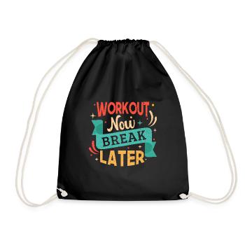 Fitness Motivation Bodybuilder Entraînement Maintenant Pause - Sac de sport léger - noir - Devant