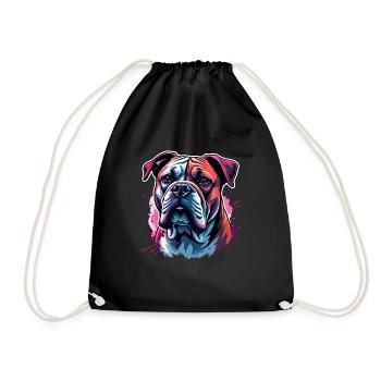 Bulldogge Für Hundebesitzer, Farbenfroher Hund - Turnbeutel - Schwarz - Vorne